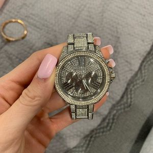 Michael kors silver diamond watch